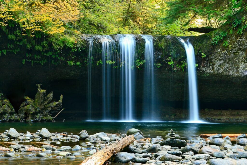 clean mountain waterfall